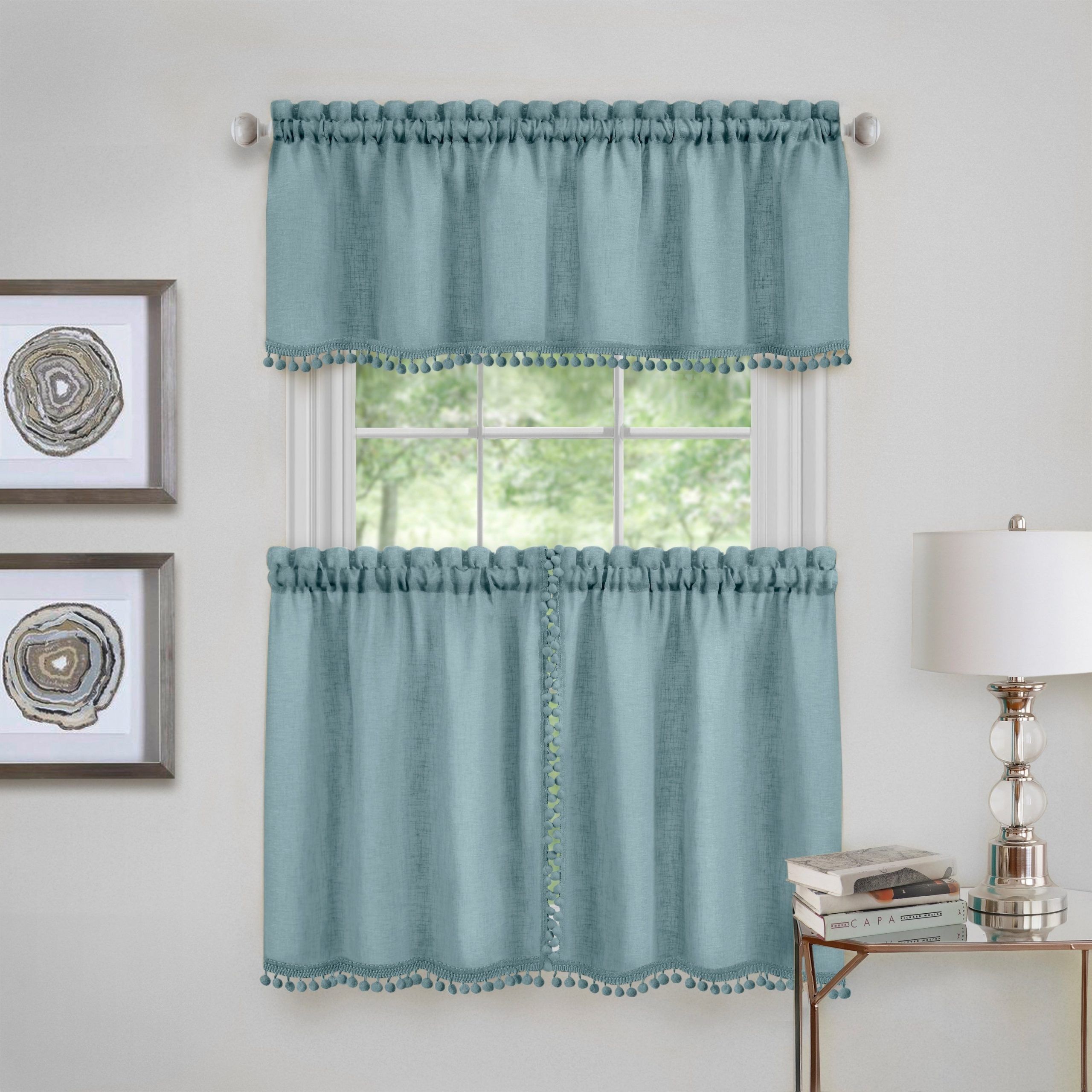 Wallace Window Kitchen Curtain Tier Pair And Valance Set Throughout Twill 3 Piece Kitchen Curtain Tier Sets (View 3 of 20)
