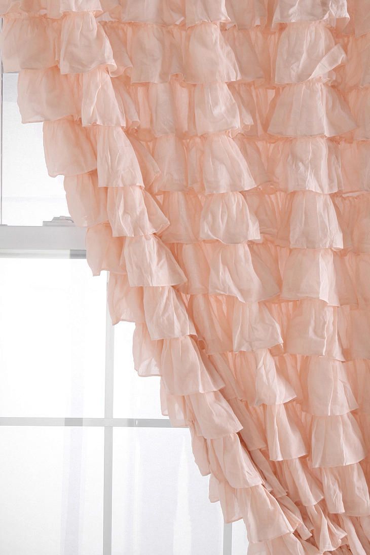 Waterfall Ruffle Curtain | Ruffle Curtains, Pink Ruffle Inside Vertical Ruffled Waterfall Valance And Curtain Tiers (Photo 11 of 20)