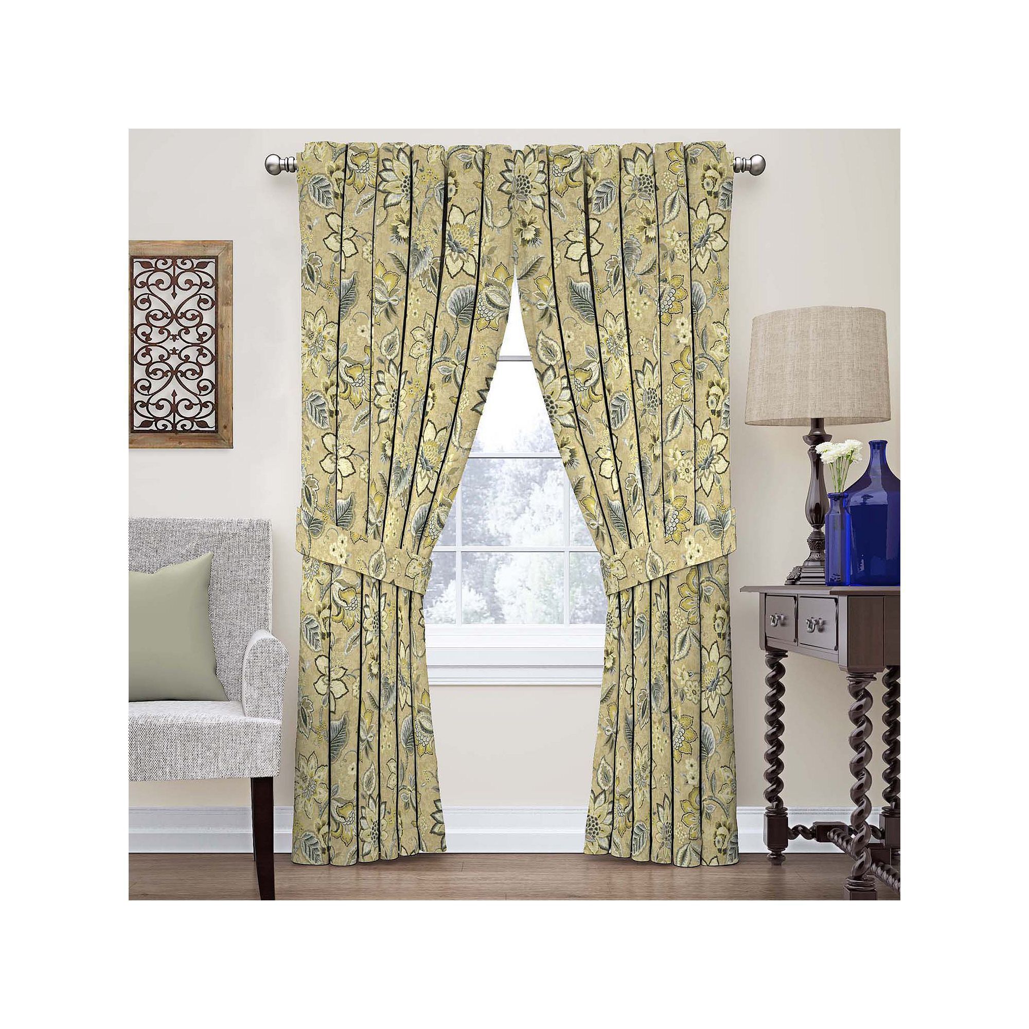 Waverly 1 Panel Brighton Blossom Floral Window Curtain With Floral Watercolor Semi Sheer Rod Pocket Kitchen Curtain Valance And Tiers Sets (Photo 16 of 20)