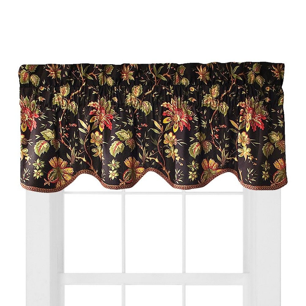 Waverly Felicite Window Valance – Noir (50''x15'') In 2019 Intended For Waverly Felicite Curtain Tiers (View 3 of 20)