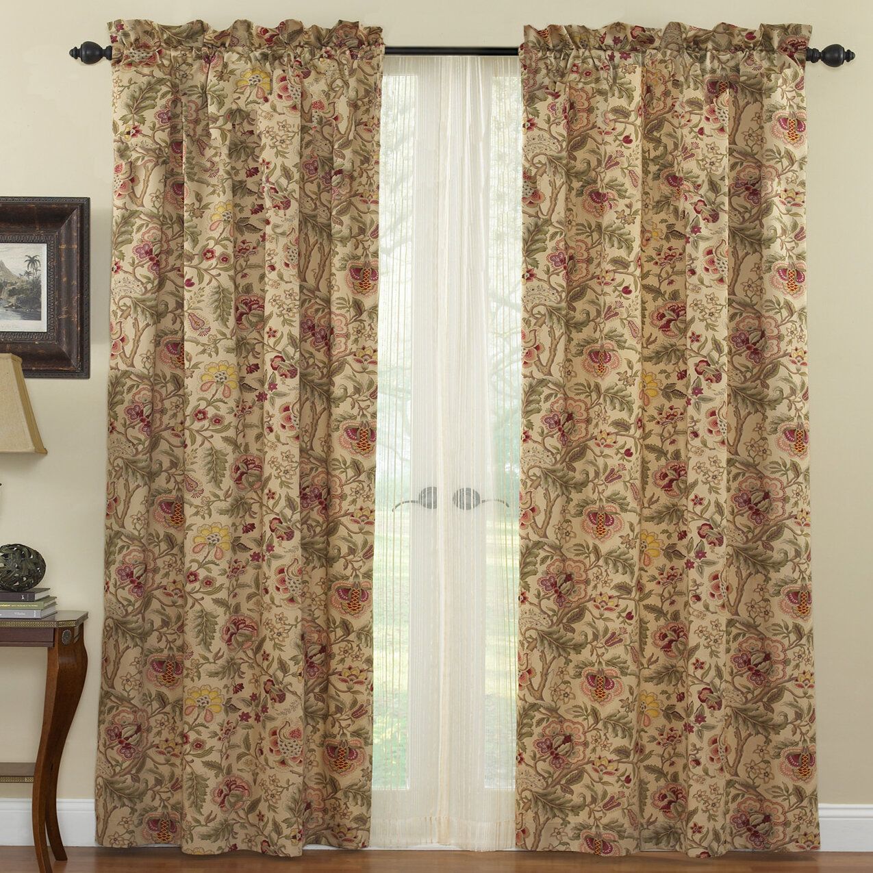 Waverly Imperial Dress Drapery Floral Room Darkening Rod Intended For Waverly Kensington Bloom Window Tier Pairs (View 19 of 20)