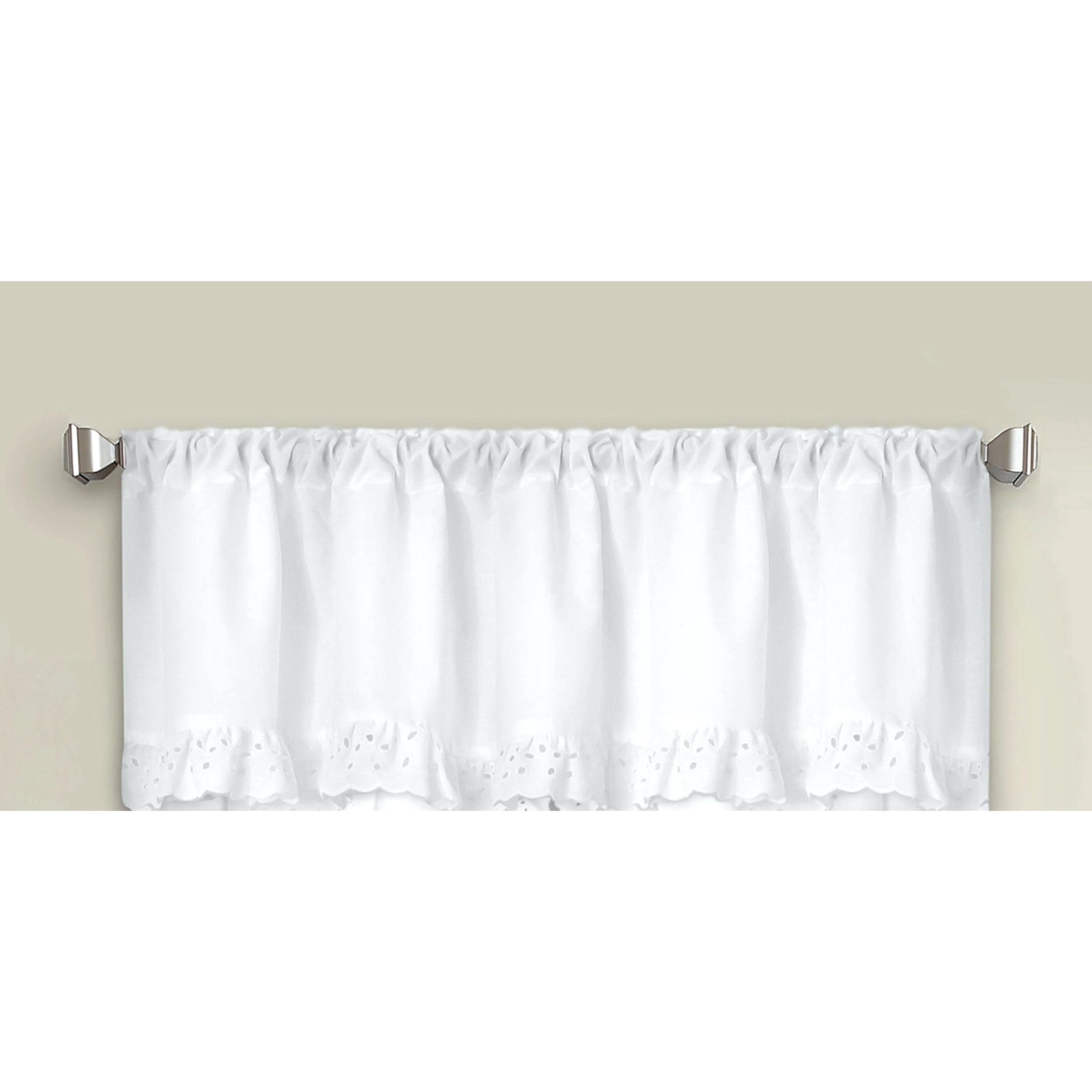 White Ruffled Valance Cape Cod Ruffle Kitchen Curtains Swags Inside White Ruffled Sheer Petticoat Tier Pairs (View 17 of 20)
