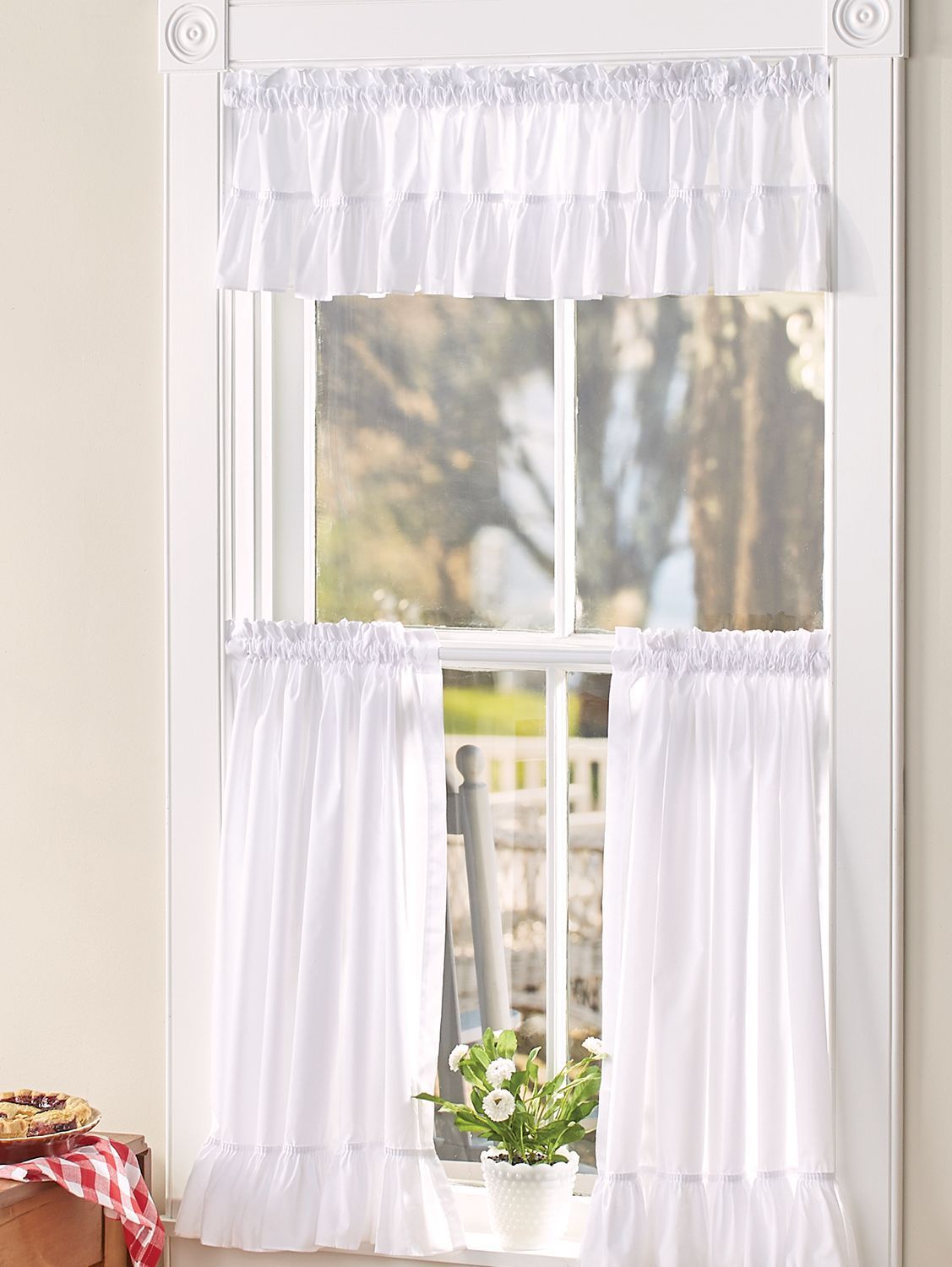 Wide Ruffles Rod Pocket Tiers | Wish List | Drapes Curtains Pertaining To Rod Pocket Kitchen Tiers (Photo 8 of 20)