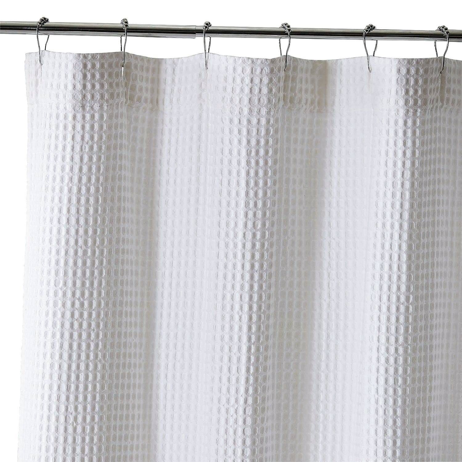 Wonderful White Cotton Ruffle Shower Curtain Bathrooms With Rod Pocket Cotton Solid Color Ruched Ruffle Kitchen Curtains (Photo 19 of 20)