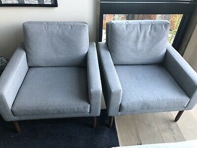 2 Authentic Raleigh Armchairs Light Grey Ducale Wool | Ebay Pertaining To Haleigh Armchairs (View 11 of 20)