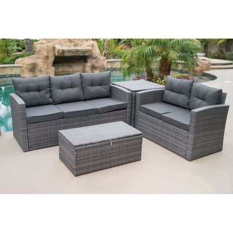 2021 Popular Rowley Patio Sofas Set With Cushions For Orndorff Tufted Papasan Chairs (View 20 of 20)