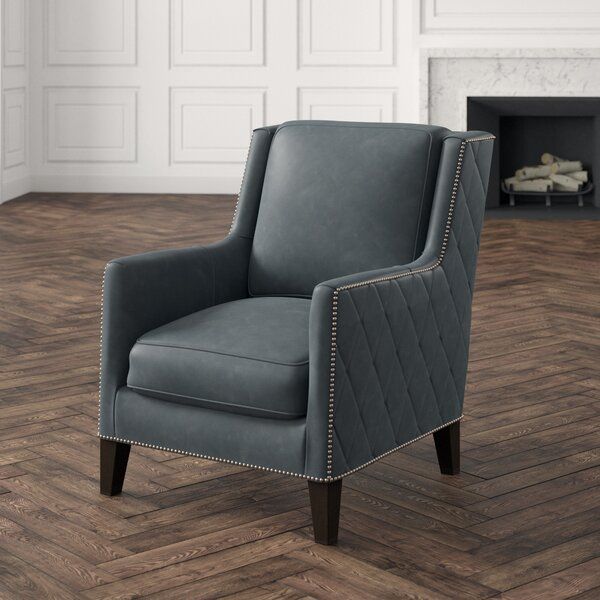 30" W Top Grain Leather Armchair Throughout Almada Armchairs (View 14 of 20)