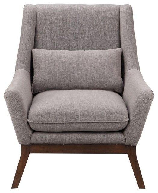 31.5" W Arm Chair Solid Oak Frame Soft Cotton Polyester Blend Mid Century  Design With Regard To Polyester Blend Armchairs (Photo 12 of 20)