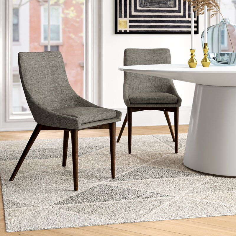 Aaliyah Cotton Upholstered Side Chair In Gray Within Aaliyah Parsons Chairs (Photo 7 of 20)
