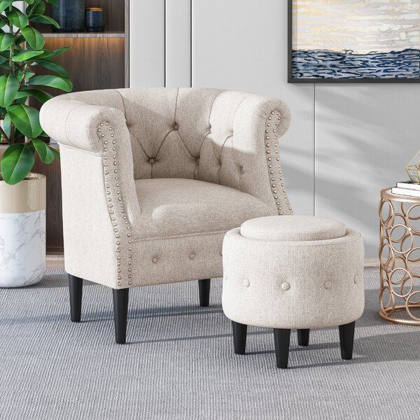 Accent Chair With Studs Within Bethine Polyester Armchairs (set Of 2) (Photo 7 of 20)