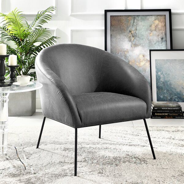 Achilles 31" W Faux Leather Barrel Chair With Faux Leather Barrel Chairs (Photo 17 of 20)