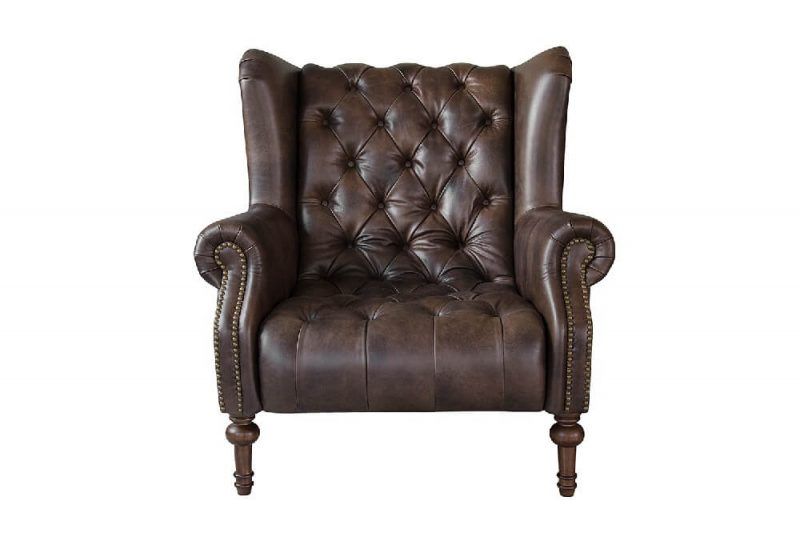 Alexander & James – Theo Leather Winged Armchair Pertaining To James Armchairs (Photo 2 of 20)