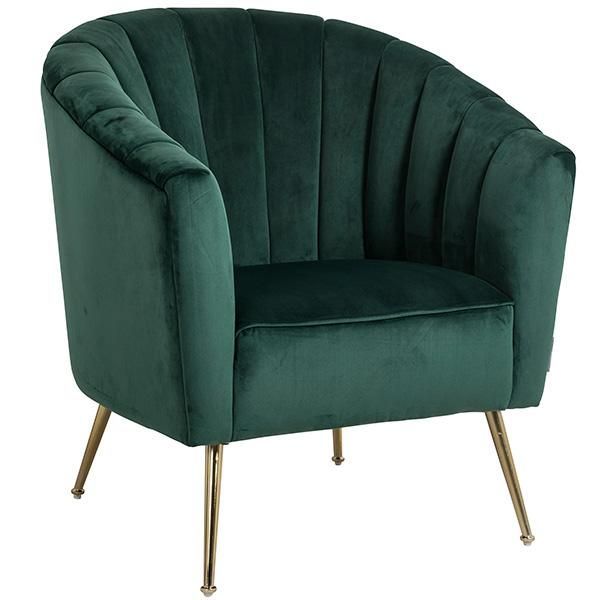 Alexandra Green Velvet Armchair | Green Velvet Armchair Intended For Hutchinsen Polyester Blend Armchairs (View 12 of 20)