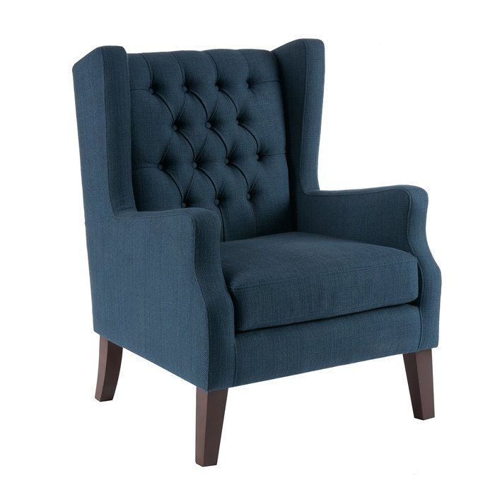Allis Wingback Chair In 2020 | Tufted Wing Chair, Fabric Within Allis Tufted Polyester Blend Wingback Chairs (View 4 of 20)