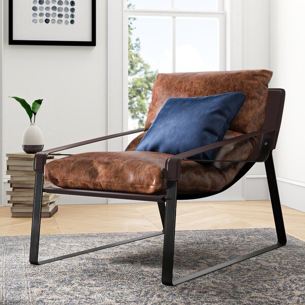 Alyse Lounge Chair Regarding Broadus Genuine Leather Suede Side Chairs (Photo 6 of 20)