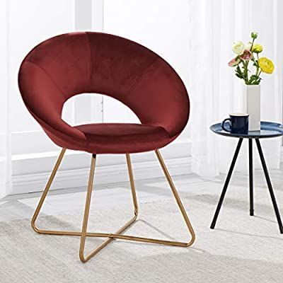 Amazon – Duhome Modern Velvet Accent Chairs Upholstered Within Munson Linen Barrel Chairs (View 20 of 20)