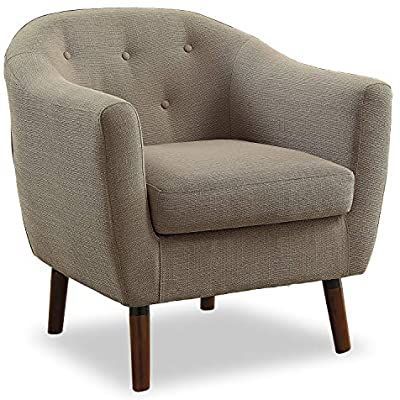 Amazon: Homelegance Fabric Barrel Chair, Beige: Kitchen For Biggerstaff Polyester Blend Armchairs (Photo 20 of 20)