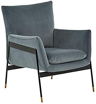 Amazon: Rivet Willard Contemporary Accent Chair, Fabric In Lounge Chairs With Metal Leg (View 11 of 20)