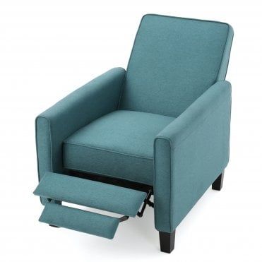 Amelia & Joseph Dara Dark Teal Fabric Recliner Club Chair For Dara Armchairs (Photo 4 of 20)