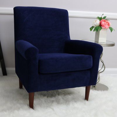 Andover Mills Ronald Armchair Upholstery Colour: Royal Blue Regarding Ronald Polyester Blend Armchairs (View 7 of 20)