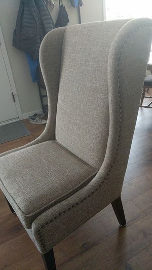 Andover Wingback Chair In Beige For Sale In Seattle, Wa Within Andover Wingback Chairs (Photo 5 of 20)