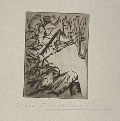Anselmo Bucci, Military, Etching, 1917 Pertaining To Bucci Slipper Chairs (View 10 of 20)