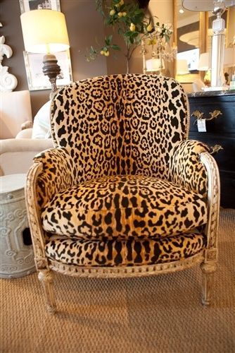 Antique French Bergere With Leopard Velvet – Http://www Intended For Easterling Velvet Slipper Chairs (View 9 of 20)