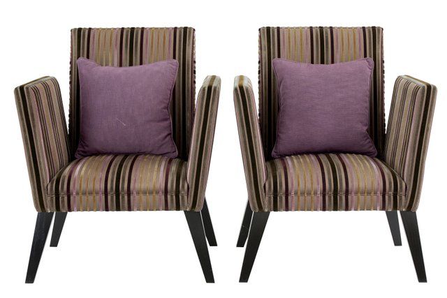Antique Upholstered Lounge Armchairs, Set Of 2 Throughout Focht Armchairs (Photo 9 of 20)