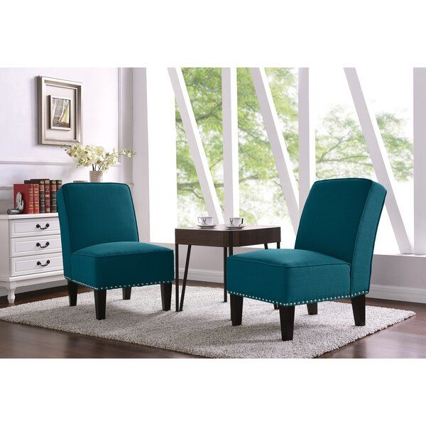 Aqua Slipper Chair Set Of 2 Throughout Goodspeed Slipper Chairs (set Of 2) (View 6 of 20)