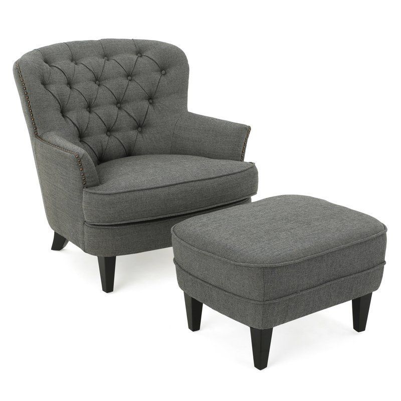 Armchair And Ottoman Set Intended For Michalak Cheswood Armchairs And Ottoman (View 11 of 20)