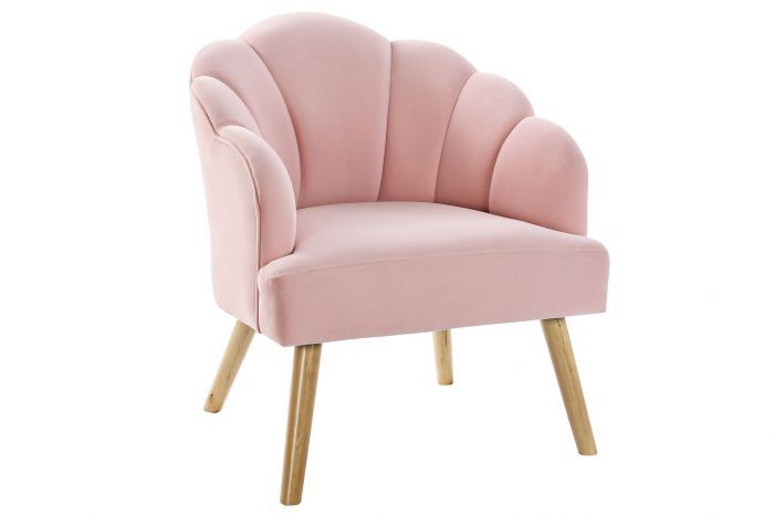 Armchair Polyester Birch 67x70x76 Pink Within Leia Polyester Armchairs (View 15 of 20)