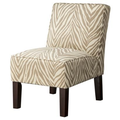 Armless Upholstered Accent Slipper Chair – Khaki Zebra In Armless Upholstered Slipper Chairs (View 6 of 20)