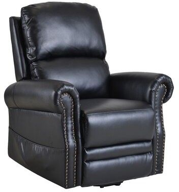 Aryion Faux Leather Power Lift Assist Recliner Leather Type: Black Intended For Brookhhurst Avina Armchairs (View 7 of 20)