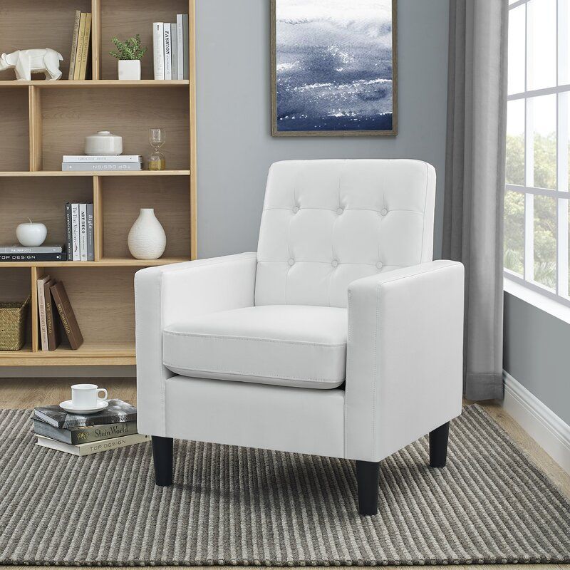 Autenberg 28.5" W Tufted Faux Leather Armchair Intended For Autenberg Armchairs (Photo 6 of 20)