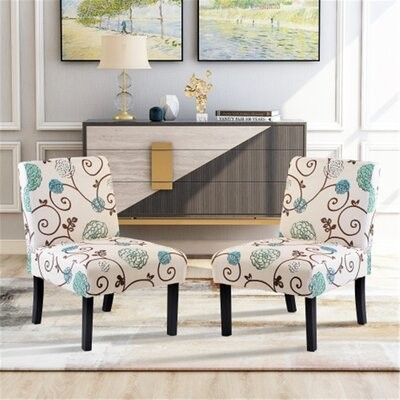 Bartolotti Linen Upholstered Parsons Chair Upholstery Color: Black/white  Script With Regard To Bethine Polyester Armchairs (set Of 2) (Photo 20 of 20)