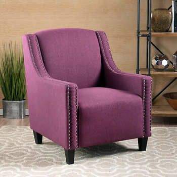Beckham Fabric Studded Club Chair – Purple | Chair, Most Intended For Hiltz Armchairs (Photo 9 of 20)