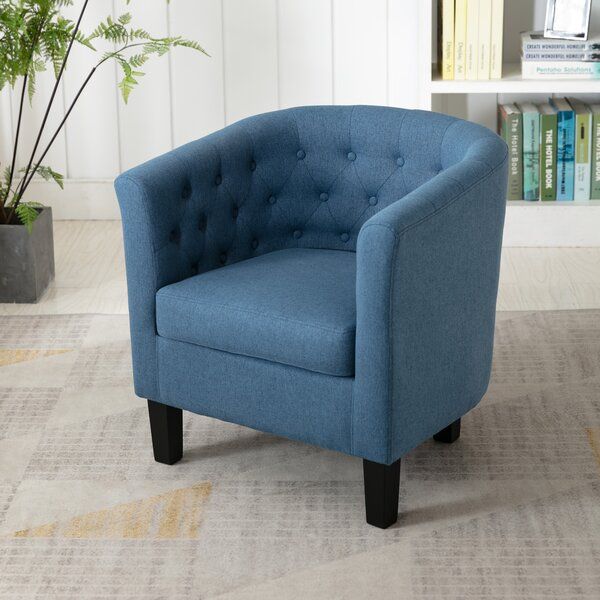 Blue Circle Accent Chair Throughout Alwillie Tufted Back Barrel Chairs (View 3 of 20)
