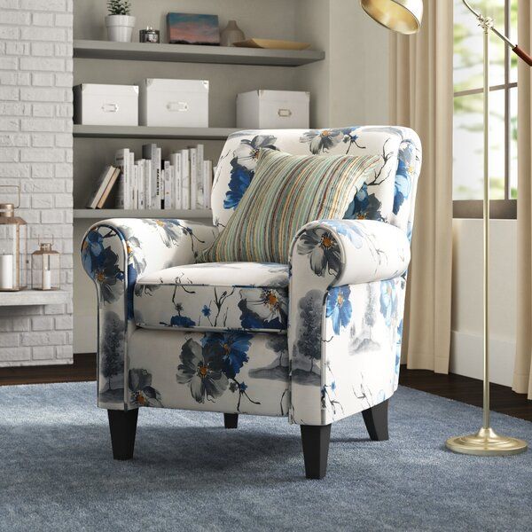 Blue Pattern Arm Chair Pertaining To Bethine Polyester Armchairs (set Of 2) (View 4 of 20)