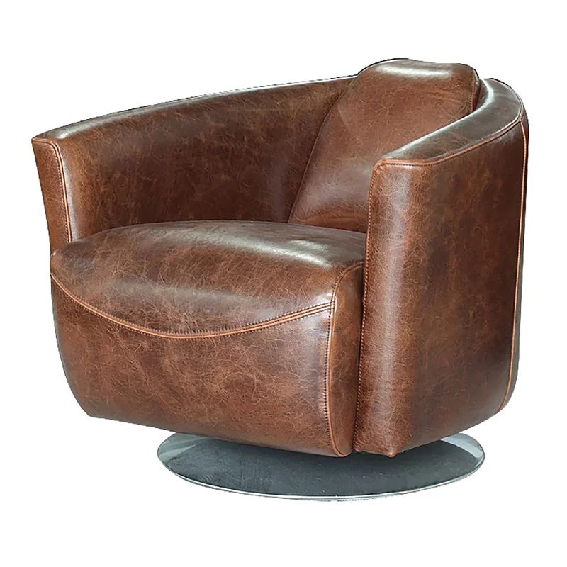 Boehme 31.5" W Faux Leather Swivel Club Chair | Swivel Club Within Montenegro Faux Leather Club Chairs (Photo 16 of 20)