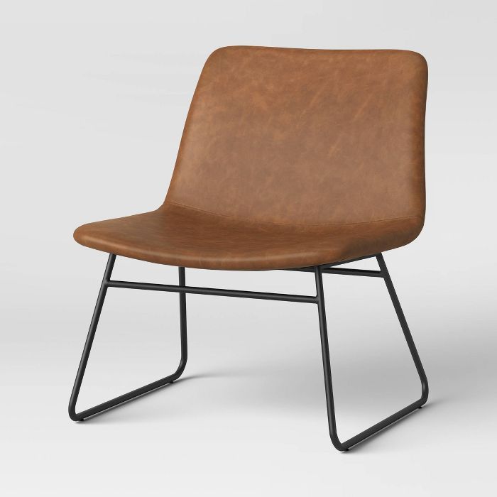 Bowden Accent Chair Caramel – Project 62™ | Chair, Accent For Broadus Genuine Leather Suede Side Chairs (Photo 13 of 20)