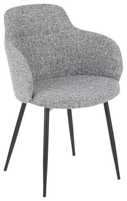 Boyne Industrial Chair In Black Metal & Grey Noise Fabric With Regard To Ronda Barrel Chairs (View 18 of 20)