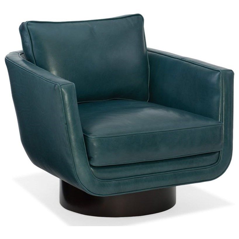 Bradington Young Sheldon Modern Swivel Chair With Wood Inside Sheldon Tufted Top Grain Leather Club Chairs (View 13 of 20)