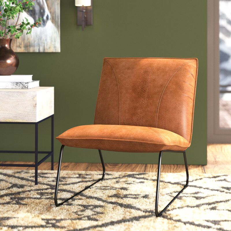 Broadus 25.2" W Genuine Leather Suede Side Chair With Broadus Genuine Leather Suede Side Chairs (Photo 1 of 20)