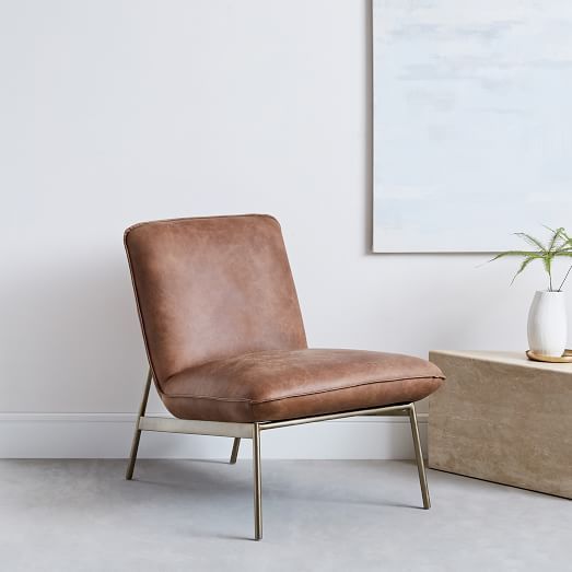 Brooks Slipper Chair | Leather Lounge Chair, Scandinavian Pertaining To Broadus Genuine Leather Suede Side Chairs (View 7 of 20)