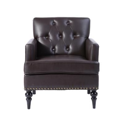 Brown – Accent Chairs – Chairs – The Home Depot For Lucea Faux Leather Barrel Chairs And Ottoman (Photo 14 of 20)