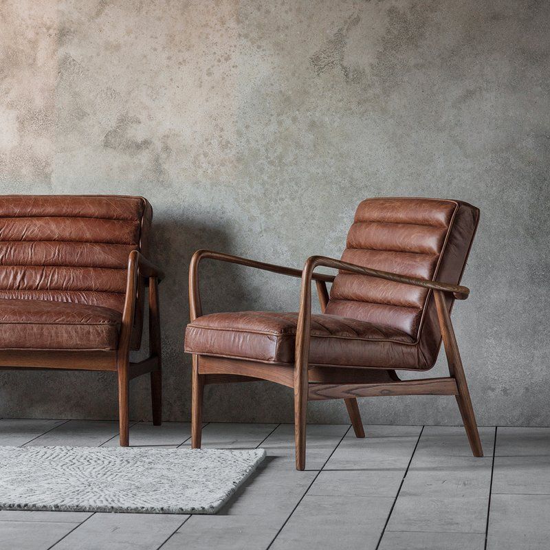 Caldwell Armchair | Brown Leather Armchair, Armchair Vintage Throughout Caldwell Armchairs (Photo 1 of 20)