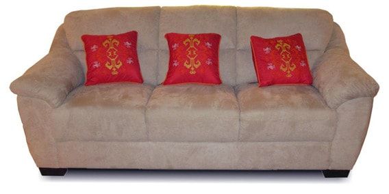 Caldwell Three Seater Sofa In Brown Within Caldwell Armchairs (Photo 14 of 20)