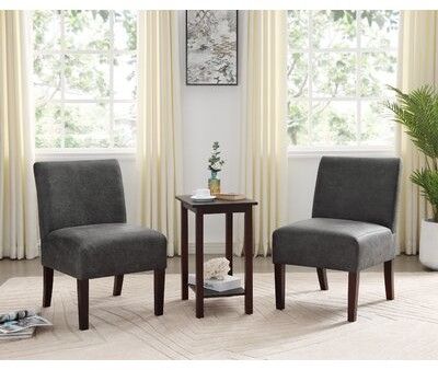 Carentan 20" 3 Piece Slipper Chair Set Throughout Alush Accent Slipper Chairs (set Of 2) (View 10 of 20)
