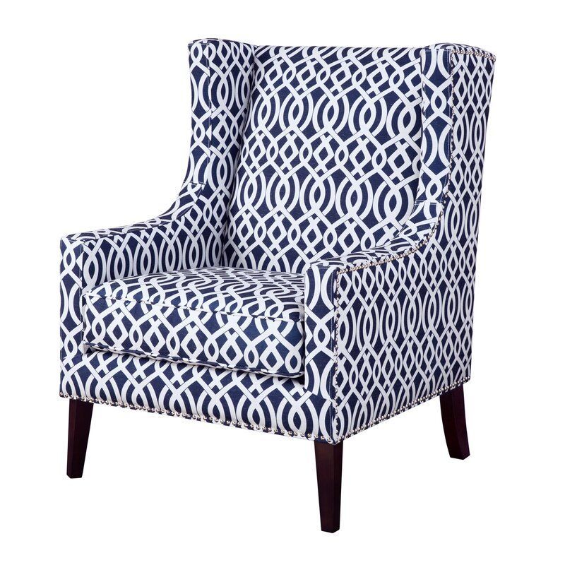 Chagnon Wingback Chair | Blue Accent Chairs, Wing Chair Regarding Chagnon Wingback Chairs (Photo 12 of 20)