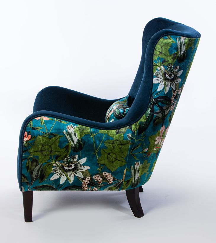Chairs Chairs – James Passiflora. Blue Velvet And Satin Regarding James Armchairs (Photo 12 of 20)